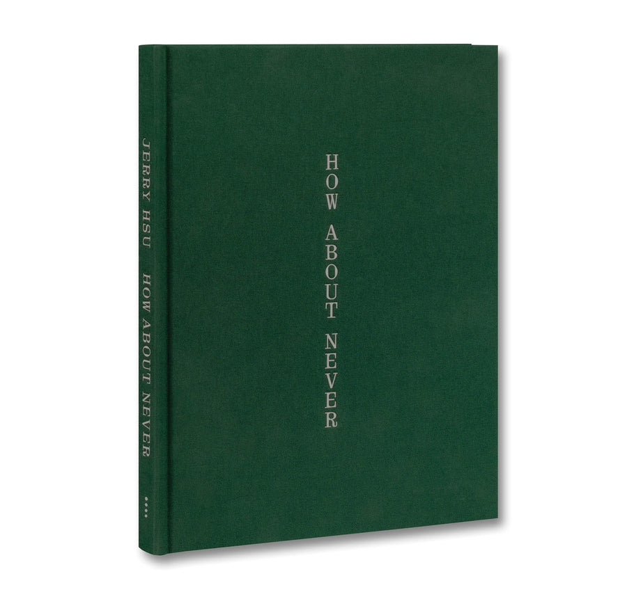 Cover of "How About Never" photography book by MACK featuring a minimalist black and white portrait on the front.