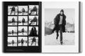 Open photography book "Hujar: Contact" by MACK showing black and white contact sheet images of underground scenes.