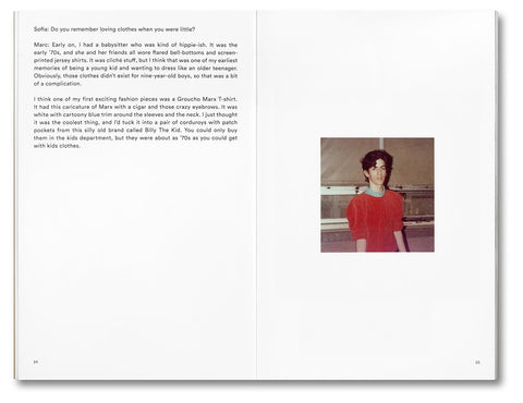 A24 Marc by Sofia film book featuring cover art, with pages open displaying film-related illustrations and text.