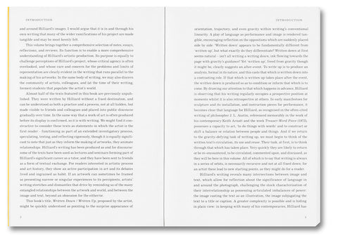 Written Down / Written Up: Selected Writings of John Hilliard